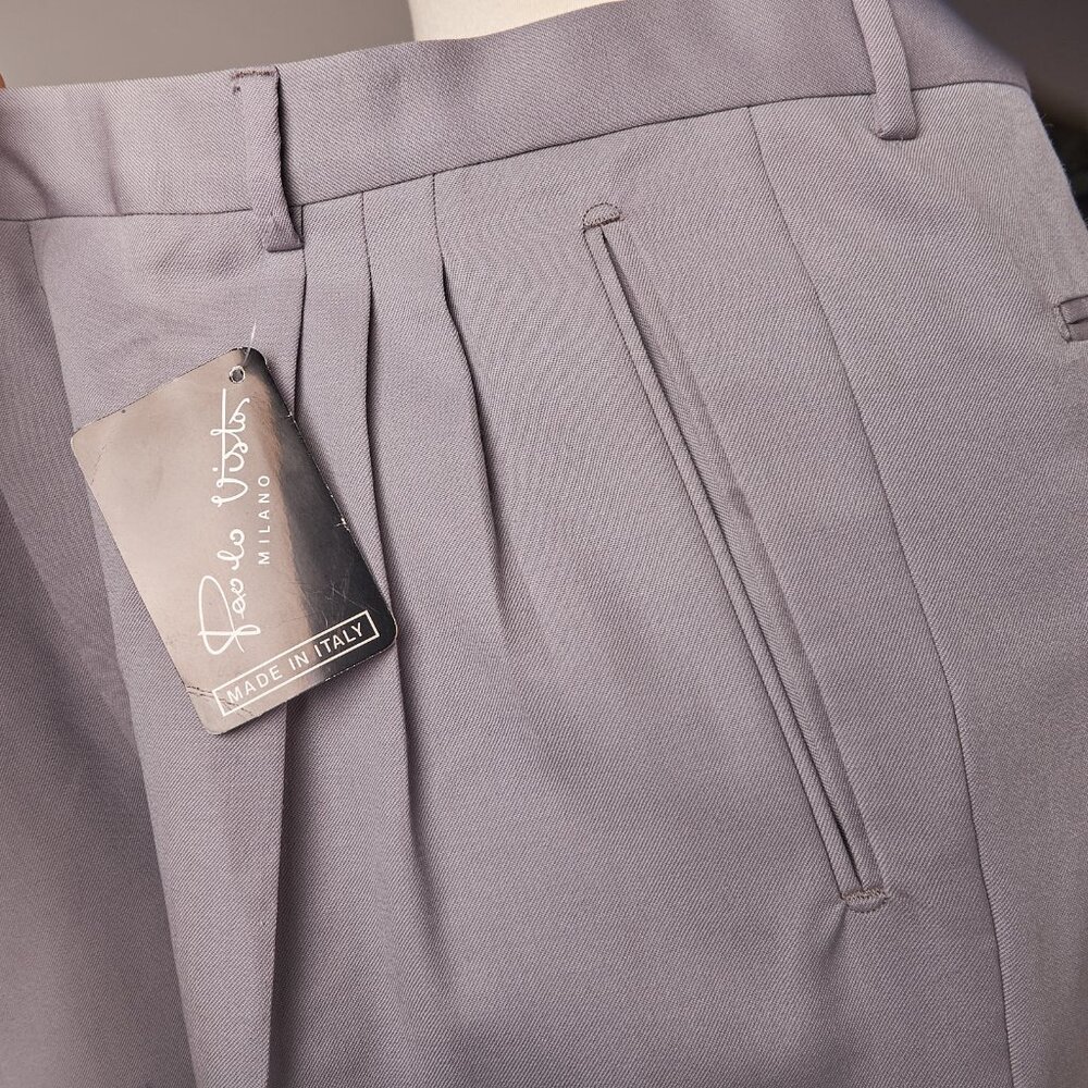 1980s Gray Deadstock Paolo Vista Pleated Slacks Pants